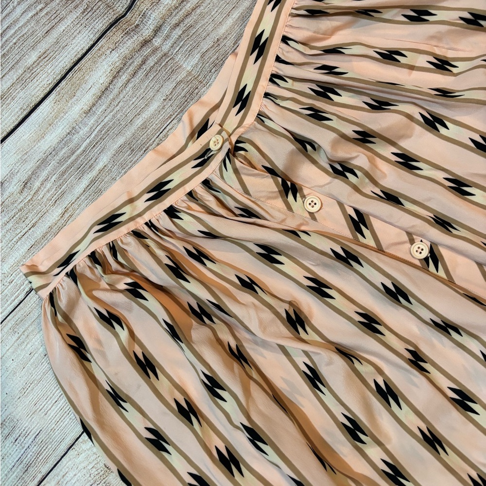 Vintage Halston 80s full skirt great print, silky, and floaty